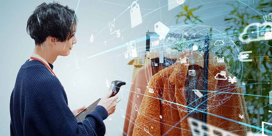 person scanning clothes