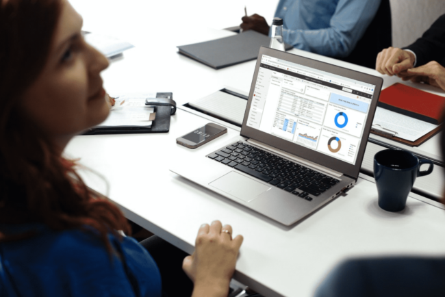 retail business analytics screen showing power bi for retail